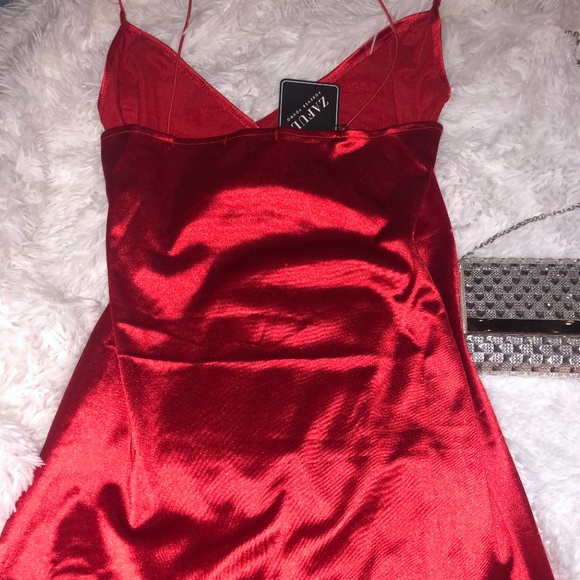 Satin Red Dress - Picture 3 of 4